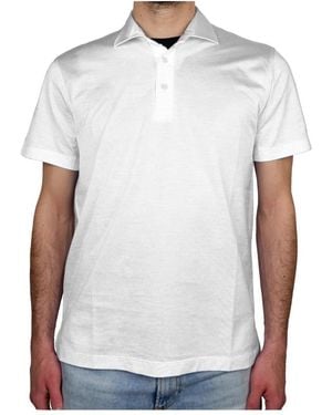 Loro Piana Italienisches Gestricktes Polo Shirt 100% Baumwolle - Weiß