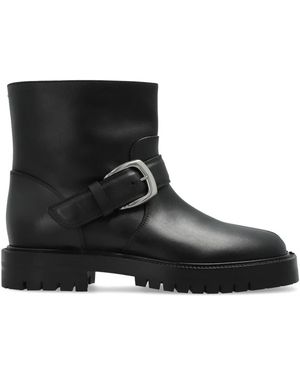 Maison Margiela Schoenen ,Zwart ,Leer Tabi County Buckle Enkellaarsjes