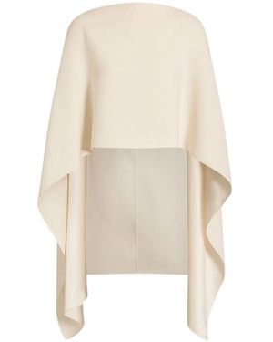 Alberta Ferretti High-Low Vloeibare Asymmetrische Cape - Naturel