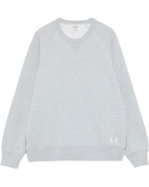 Roy Rogers Hoodies & Sweatvesten ,Grijs ,Katoen Workwear Crewneck Sweatshirt - Wit