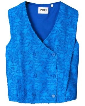 Pom Ocean Jacquard Top - Blau