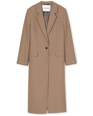Closed Single-Breasted Coats - Marrone