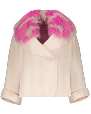 Fendi Faux Fur & Shearling Jackets - Pink
