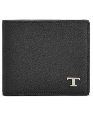 Tod's Accessoires ,Zwart ,Leer T Timeless Bifold Portemonnee