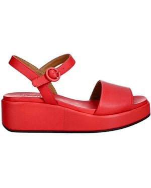 Camper Schoenen ,Rood ,Leer Misia Wedge Sandaal
