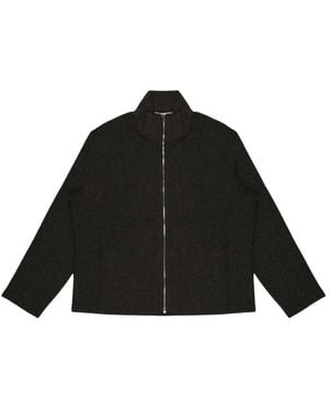 Our Legacy Shrunken Fullzip Polo - Schwarz