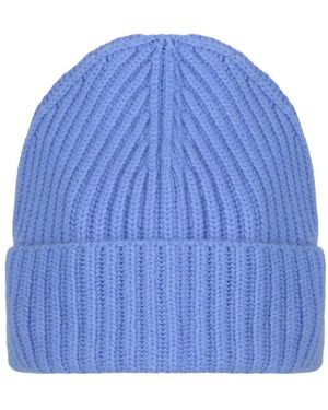 Moorer Accessoires ,Blauw ,Kasjmier Gebreide Muts