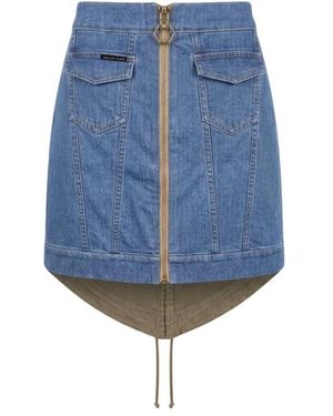 Philipp Plein Rokken ,Blauw ,Katoen Minirok