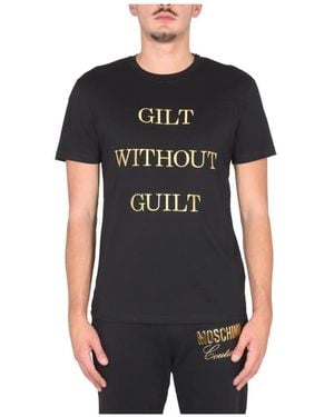 Moschino Tops ,Zwart ,Katoen Couture Grafisch T-Shirt