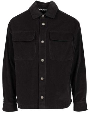 Palm Angels Klassiek Logo Corduroy Overshirt - Zwart