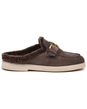 Baldinini Clogs Aus Wildleder - Braun