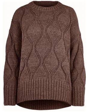 Bomboogie Oversized Ronde Hals Trui - Bruin
