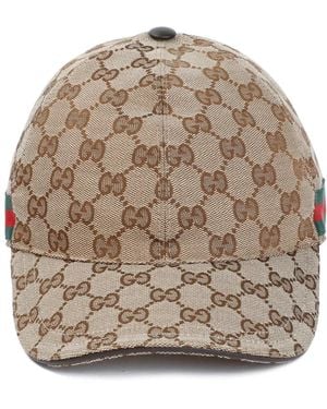 Gucci Neutrale Baseballpet Klassiek Logo Canvas - Naturel