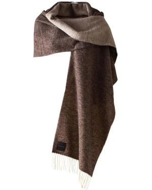 Borbonese Accessoires ,Bruin ,Wol Sjaal Met Capuchon
