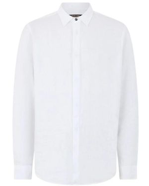 Roberto Cavalli Overhemden ,Wit ,Linnen Linnen Shirt