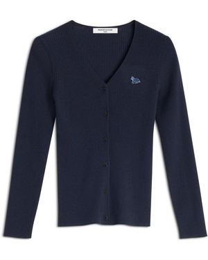 Maison Kitsuné Rippstrick-Cardigan - Blau