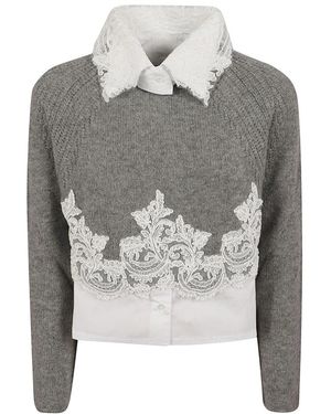 Ermanno Scervino Round-Neck Knitwear - Gris