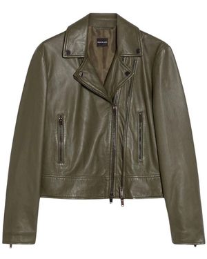Pennyblack Giacca in pelle stile biker ultra - Verde