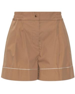 Moncler Korte Broeken ,Bruin ,Katoen Katoenen Shorts Met Zakken