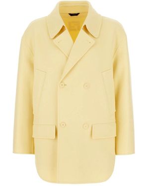 Fendi Double-Breasted Coats - Yellow