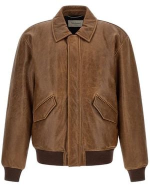 Saint Laurent Leather Jackets - Brown