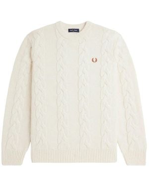 Fred Perry Round-Neck Knitwear - White