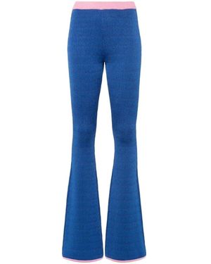 Bally Broeken ,Blauw ,Blauwe Gebreide Flared Broek