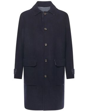 Eleventy Single-Breasted Coats - Blauw