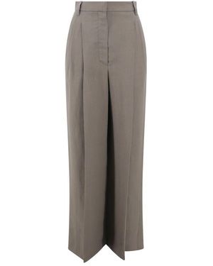 Brunello Cucinelli Schokoladenbraune maßgeschneiderte plissee-hose