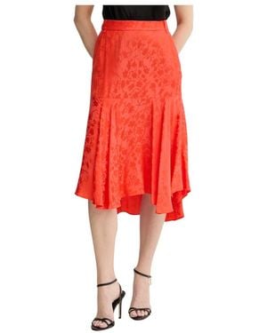 Pinko Uitlopende Midi Rok - Rood