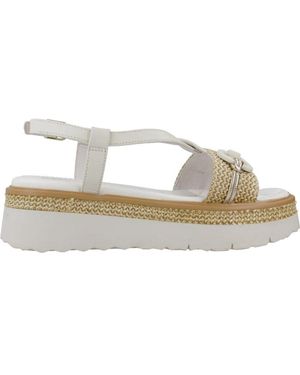 Stonefly Schoenen ,Wit ,Raffia Wedges Voor Vrouwen