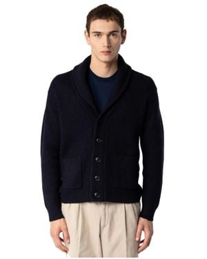 Drumohr Cardigan lana blu scuro - Nero