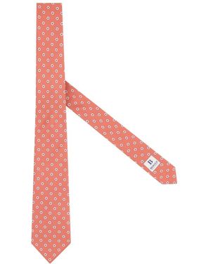 BOGGI Accessoires ,Oranje ,Zijden Stropdas Met Bloemdessin - Rood