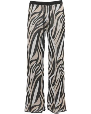Marella Broeken ,Zwart ,Polyester Mltelica Rechtvallende Broek - Grijs