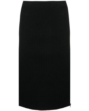 Tom Ford Rokken ,Zwart ,Polyester Zipped Ribbed Silk Skirt
