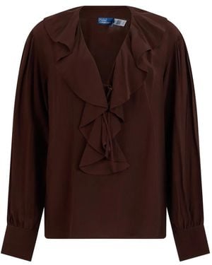 Polo Ralph Lauren Bluse Mit Rüschen - Braun