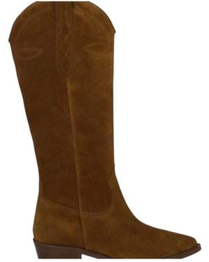 Alpe Kamel wildleder cowboy stiefel - Braun