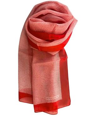 Borbonese Accessoires ,Roze ,Silk Scarf Met Elegant Design - Rood