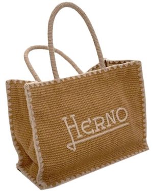 Herno Tassen ,Straw Tote Bag - Bruin