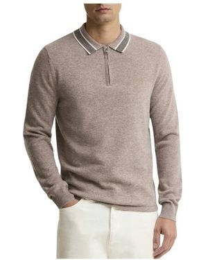 Barbour Tops ,Wol Newport Gebreide Polo Met Lange Mouwen - Grijs