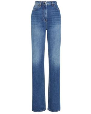 MVP WARDROBE Jeans ,Blauw ,Katoen Blauwe Distressed High-Waisted Jeans