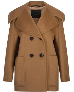 Max Mara Double-Breasted Coats - Brown