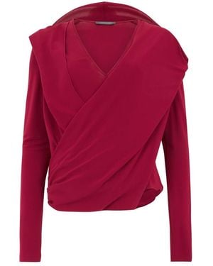 Alberta Ferretti Long Sleeve Tops - Rojo