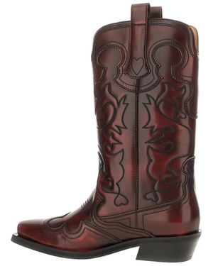 Ganni Cowboy & Biker Boots - Brown