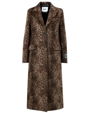 MSGM Einreiher-Mantel - Braun