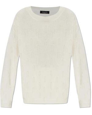 Fabiana Filippi Wollpullover Mit Schimmernden Fransen - Weiß