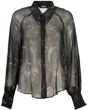 Desigual Overhemden ,Zwart ,Damasco Blouse - Grijs