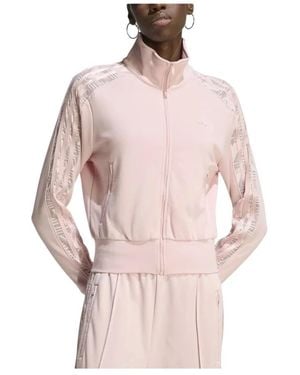 adidas Hoodies & Sweatvesten ,Roze ,Katoen Firebird Lace Tracktop