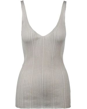 Alpha Studio V-Neck Knitwear - Gris