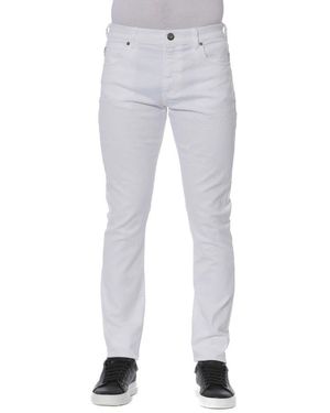 Trussardi Elegante weiße baumwollmischungsjeans - Grau